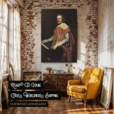 Philip IV in Fraga - Velazquez Royal Red Attire with Staff of Command canvas wall art - Image 3