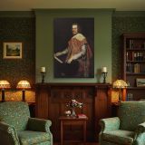 Philip IV in Fraga - Velazquez Royal Red Attire with Staff of Command canvas wall art - Image 4