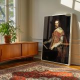 Philip IV in Fraga - Velazquez Royal Red Attire with Staff of Command canvas wall art - Image 6