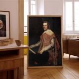 Philip IV in Fraga - Velazquez Royal Red Attire with Staff of Command canvas wall art - Image 7
