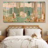 Picnic in the Park — single-panel canvas in a bedroom