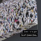 Pilgrims Gathered around the Kaaba - canvas surface and wrapped edge detail