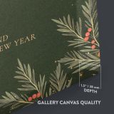 Pine and Holly - Christmas Card with Berries and Leaves canvas wall art - Image 3