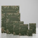 Pine and Holly - Christmas Card with Berries and Leaves canvas wall art - Image 4