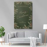 Pine and Holly - Christmas Card with Berries and Leaves canvas wall art - Image 5