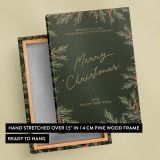Pine and Holly - Christmas Card with Berries and Leaves canvas wall art - Image 6