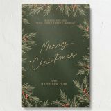 Pine and Holly - Christmas Card with Berries and Leaves canvas wall art - Image 7