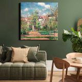 Pissarro Pontoise art print, impressionist painting, The Garden in the sun — room mockup view 15