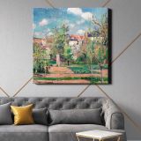 Pissarro Pontoise art print, impressionist painting, The Garden in the sun — room mockup view 21
