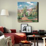 Pissarro Pontoise art print, impressionist painting, The Garden in the sun — room mockup view 22