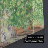 Place Du Theatre-francais. Spring by Camille Pissarro - canvas surface and wrapped edge detail