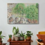 Place Du Theatre-francais. Spring by Camille Pissarro - single-panel canvas displayed above a console table