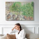 Place Du Theatre-francais. Spring by Camille Pissarro - single-panel canvas displayed above a sofa