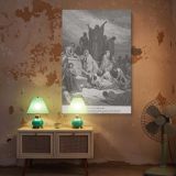Plague in Jerusalem - Gustave Dore Judgment Scene with Angel and Citizens canvas wall art - Image 5