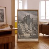 Plague in Jerusalem - Gustave Dore Judgment Scene with Angel and Citizens canvas wall art - Image 7