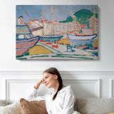 Port by Andre Derain - single-panel canvas displayed above a sofa