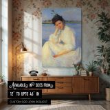 Portrait of a Lady by Edmund Tarbell - White Dress and Pale Blue Water canvas wall art