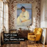 Portrait of a Lady by Edmund Tarbell - White Dress and Pale Blue Water canvas wall art - Image 3