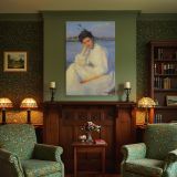 Portrait of a Lady by Edmund Tarbell - White Dress and Pale Blue Water canvas wall art - Image 4