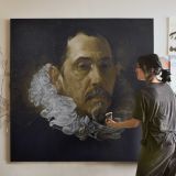 Portrait of Francisco Pacheco by Diego Velázquez — room mockup view 3