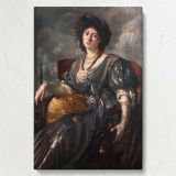 Portrait of Lady Michelham - Seated Aristocratic Woman (1905) By Jacques-Emile Blanche canvas wall art - Image 7