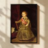 Prince Baltasar Carlos in Silver - Velazquez Royal Child with Cane and Hat canvas wall art - Image 2