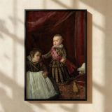 Prince Baltasar with Dwarf - Velazquez Royal Scene with Child and Companion canvas wall art - Image 2