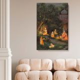 Princess Visiting Forest Shrine - Magical Night Scene by Mir Kalan Khan canvas wall art - Image 2
