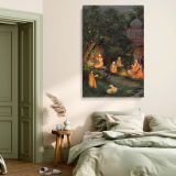 Princess Visiting Forest Shrine - Magical Night Scene by Mir Kalan Khan canvas wall art - Image 3