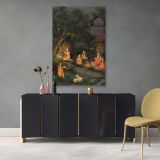 Princess Visiting Forest Shrine - Magical Night Scene by Mir Kalan Khan canvas wall art - Image 4
