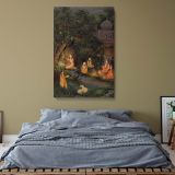 Princess Visiting Forest Shrine - Magical Night Scene by Mir Kalan Khan canvas wall art - Image 5