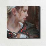 Profile Portrait with a Red Flower by Daniel Gerhartz — room mockup view 1