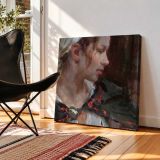 Profile Portrait with a Red Flower by Daniel Gerhartz — room mockup view 2