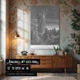 Prophet Ezekiel Preaching - Gustave Dore Vision with Dramatic Sky canvas wall art