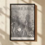 Queen of Sheba Visits Solomon - Gustave Dore Palace Scene with Attendants canvas wall art - Image 2