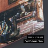 Quiet Railway Station - canvas surface and wrapped edge detail
