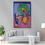 Radha and Krishna - Traditional Gouache Devotional Scene canvas wall art - Image 5
