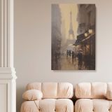 Rainy Paris - Eiffel Tower and Umbrella Street View canvas wall art - Image 2