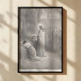Raises Jairus's Daughter - Resurrection Miracle by Gustave Dore canvas wall art - Image 2