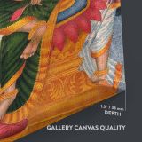 Rama Enthroned with Sita - Divine Court with Hanuman and Celestials canvas wall art - Image 3