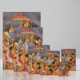 Rama Enthroned with Sita - Divine Court with Hanuman and Celestials canvas wall art - Image 4