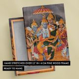 Rama Enthroned with Sita - Divine Court with Hanuman and Celestials canvas wall art - Image 6