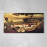Reclining Figures at Sunset by Frederic Leighton — single-panel canvas on a pale wall