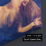 Reclining Nude on Blue Drapery by John Sloan - canvas surface and wrapped edge detail