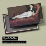 Reclining Woman on a Sofa by Edouard Manet - canvas rear frame and hanging hardware