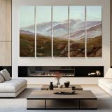 Riesengebirge (memories of the Riesengebirge ) by Caspar David Friedrich - multi-panel canvas displayed in a modern living room