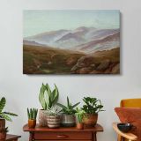 Riesengebirge (memories of the Riesengebirge ) by Caspar David Friedrich - single-panel canvas displayed above a console table
