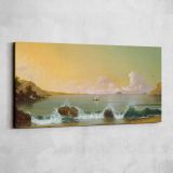Rio de Janeiro Bay by Martin Johnson Heade — single-panel canvas shown on a pale studio wall