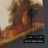 River Plain in Golden Light by Aelbert Cuyp - canvas surface and wrapped edge detail