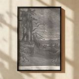 Rizpah Mourning at Night - Gustave Dore Engraving with Vultures and Torches canvas wall art - Image 2